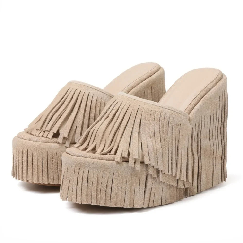 Fringe Platform Sandals