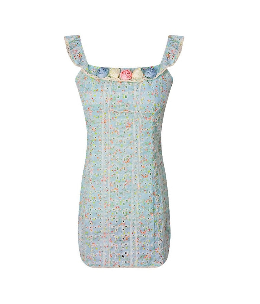 Lotus Rose Garden Fitted Cottagecore Dress