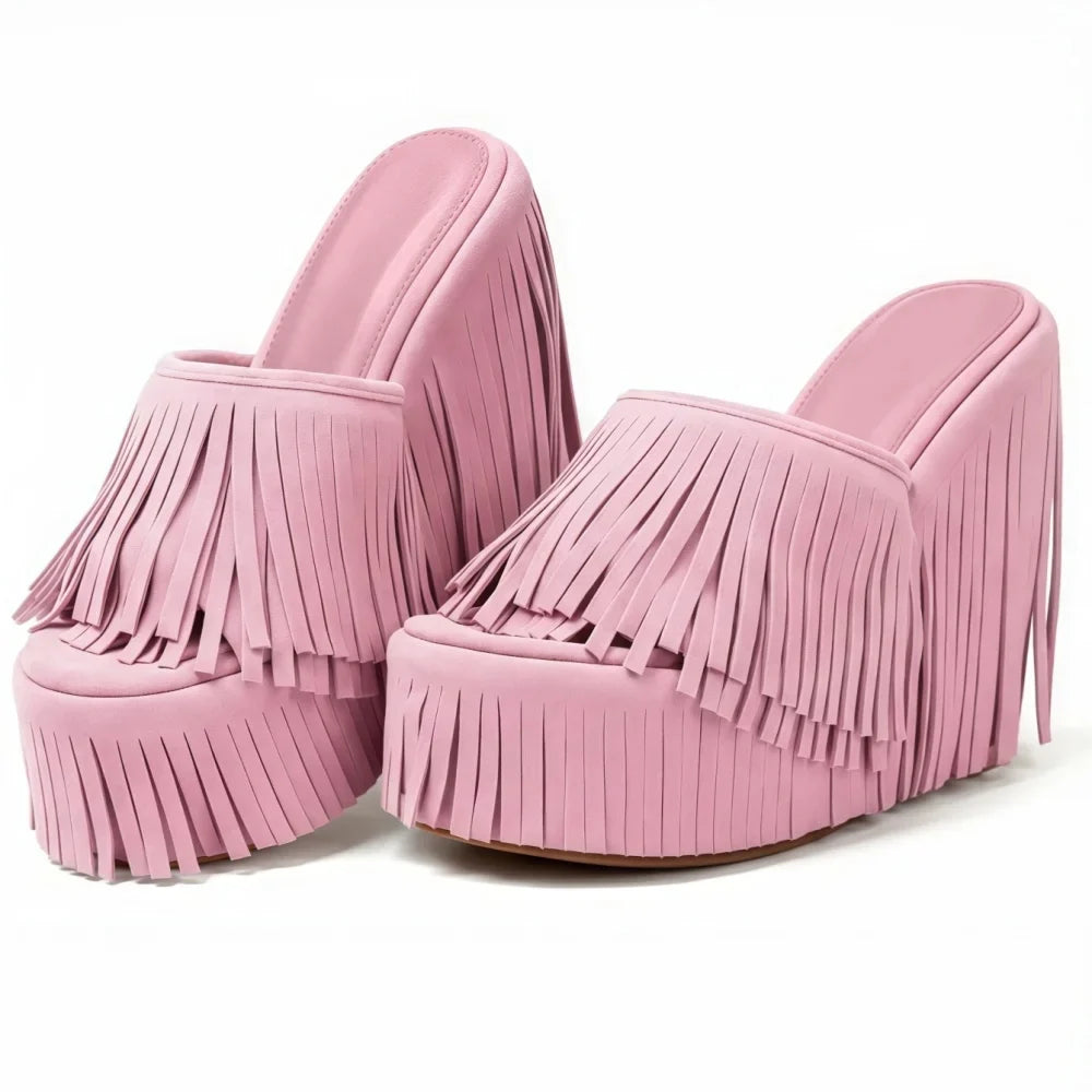 Fringe Platform Sandals