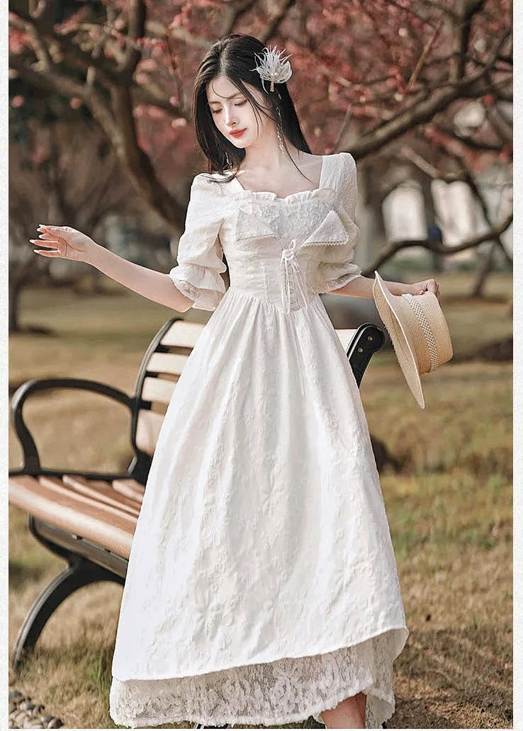 Angelic Daydream Vintage-Style White Princesscore Dress