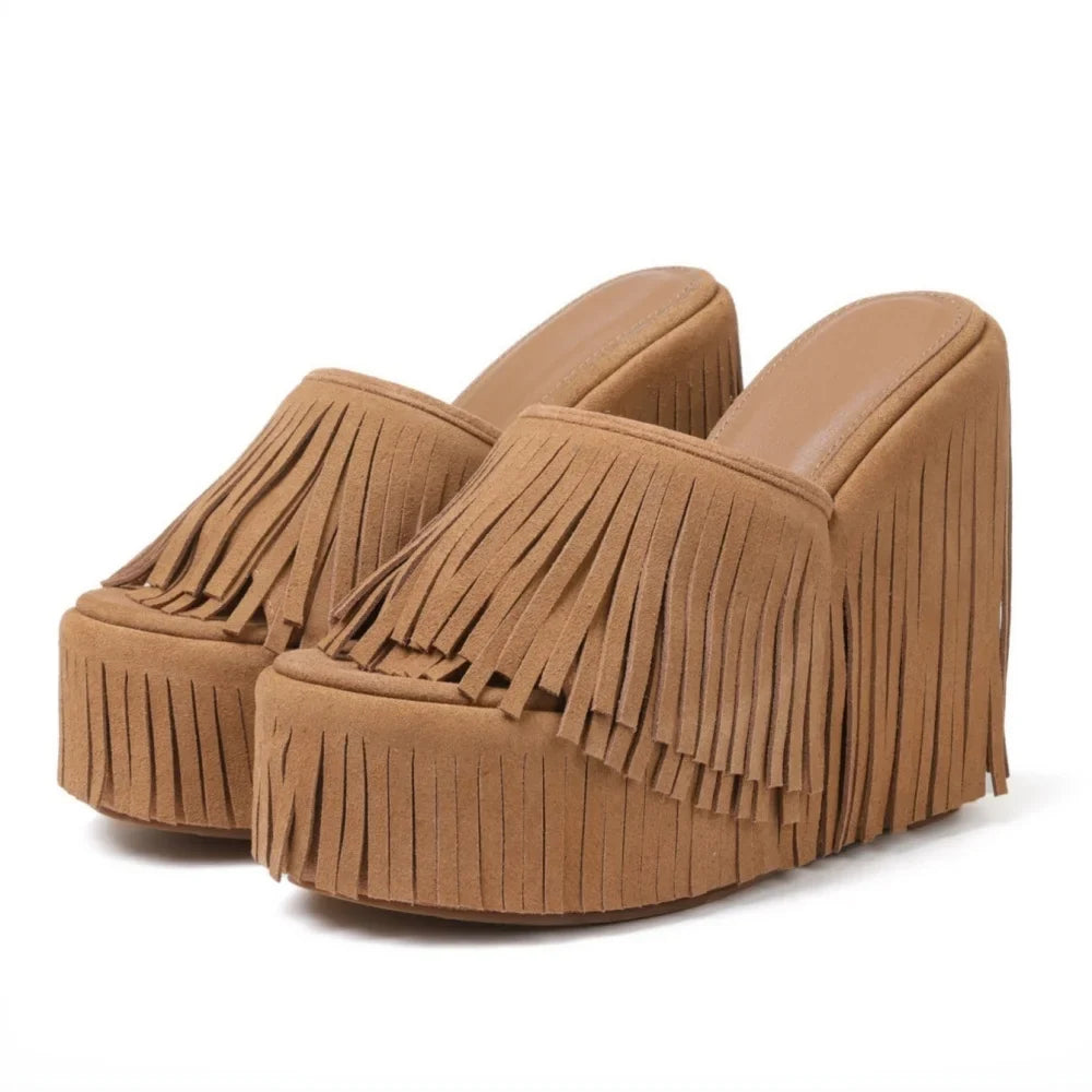 Fringe Platform Sandals