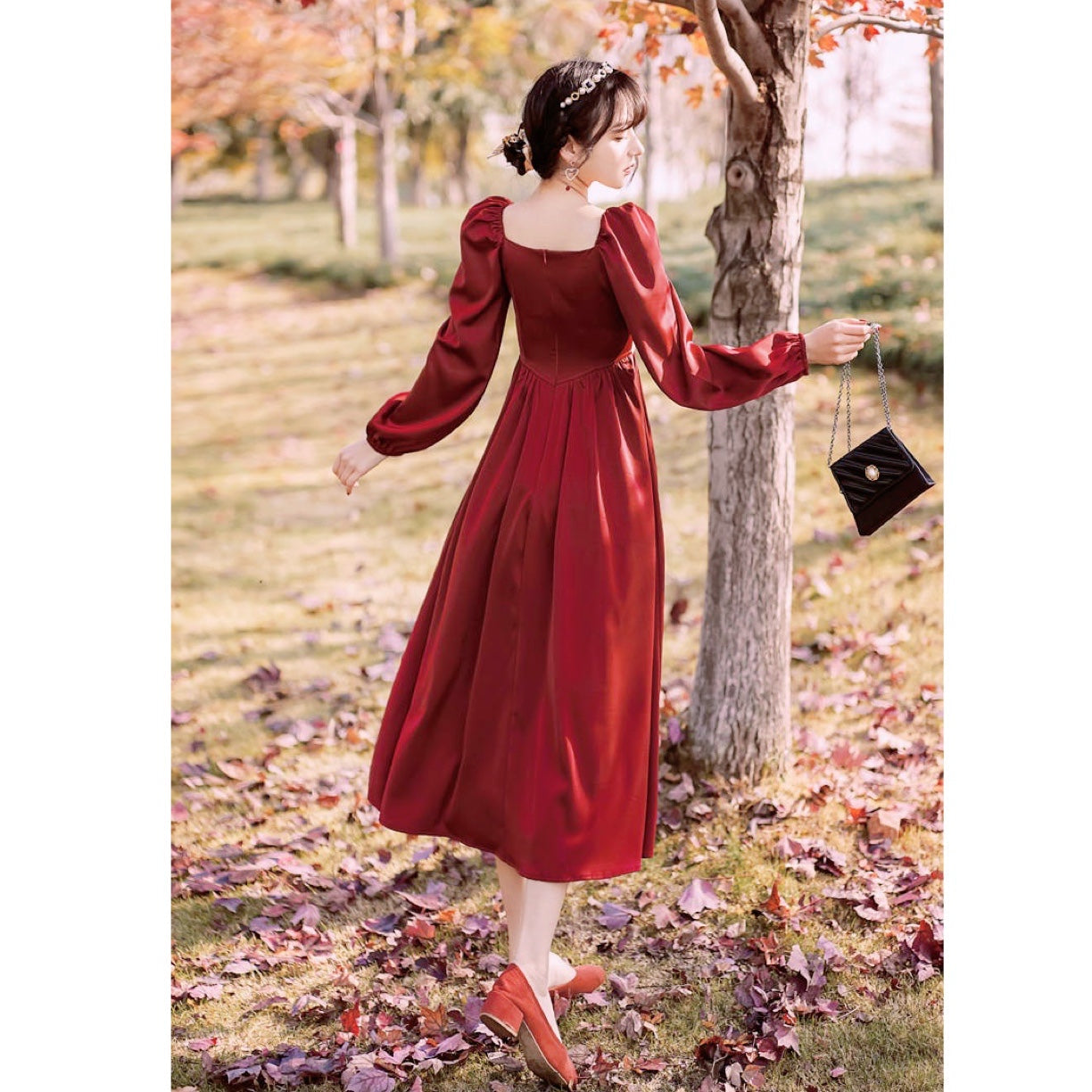 Adeline Wonderfall Vintage-style Cottagecore Tapestry Dress