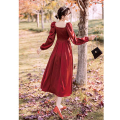 Adeline Wonderfall Vintage-style Cottagecore Tapestry Dress