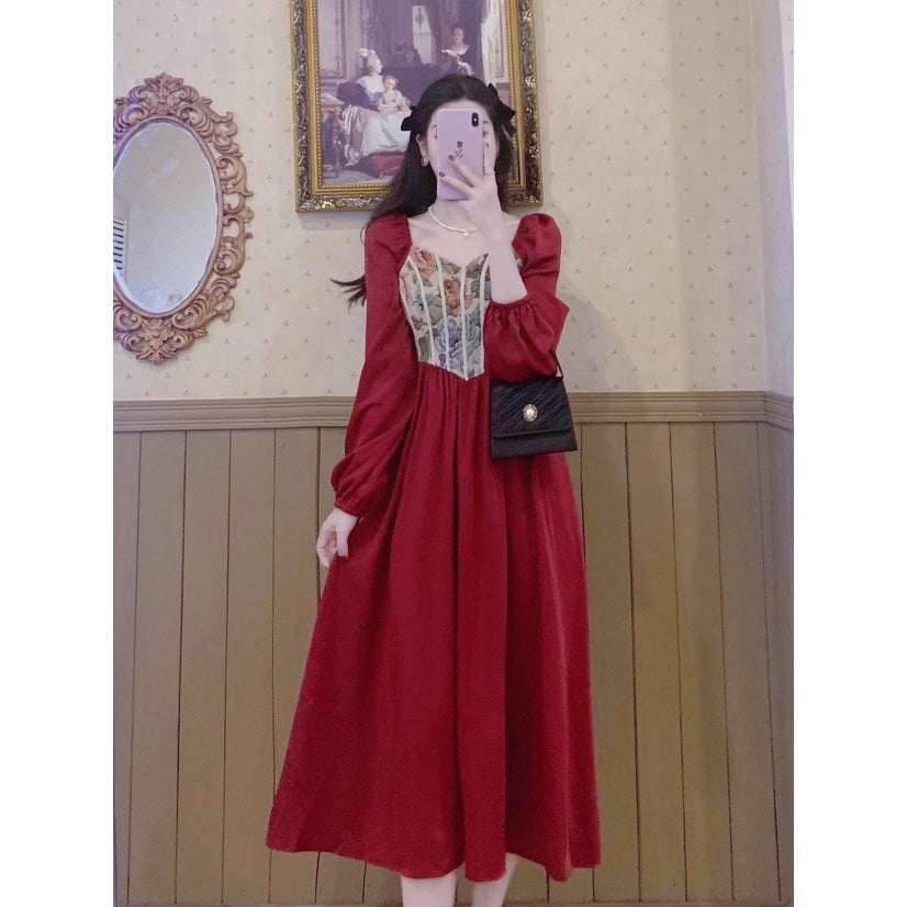 Adeline Wonderfall Vintage-style Cottagecore Tapestry Dress