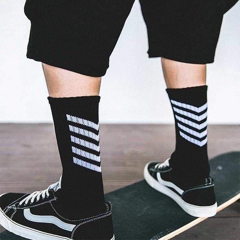 Striped Skateboard Socks 3PCS