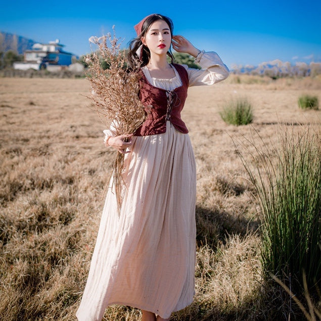 Anelia Linen Village Witch Cottagecore Dress Set