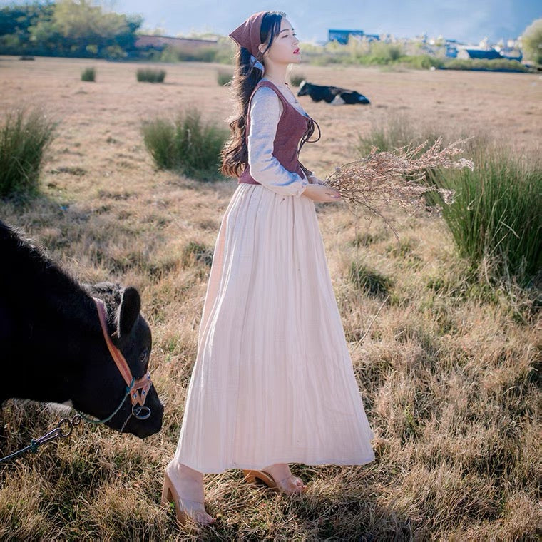 Anelia Linen Village Witch Cottagecore Dress Set