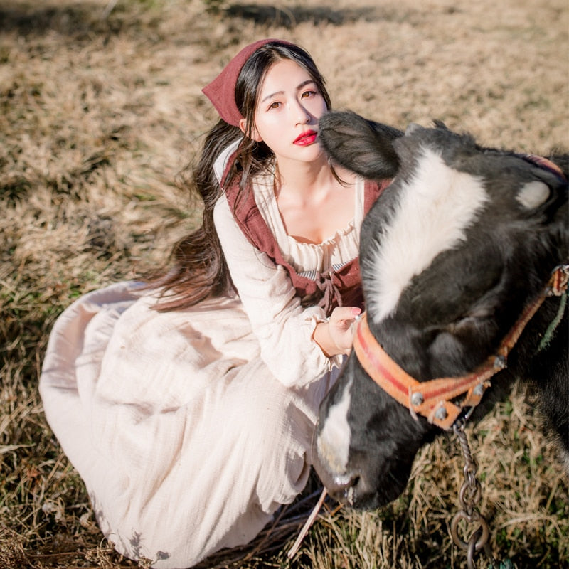 Anelia Linen Village Witch Cottagecore Dress Set