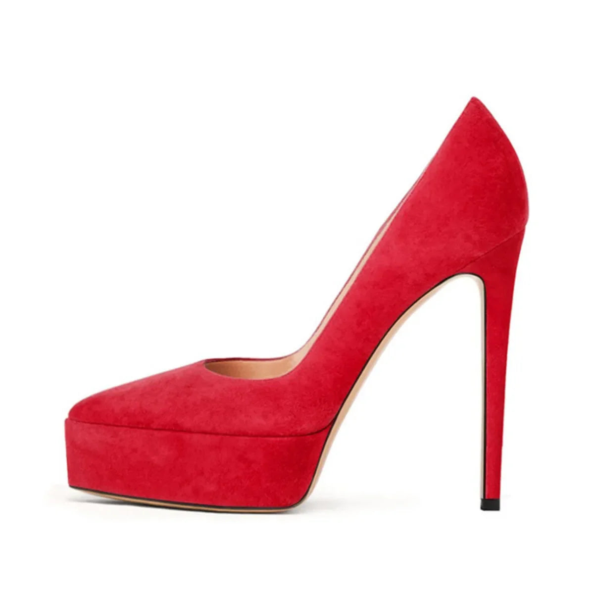 Purple Suede Pointed toe thin Heels