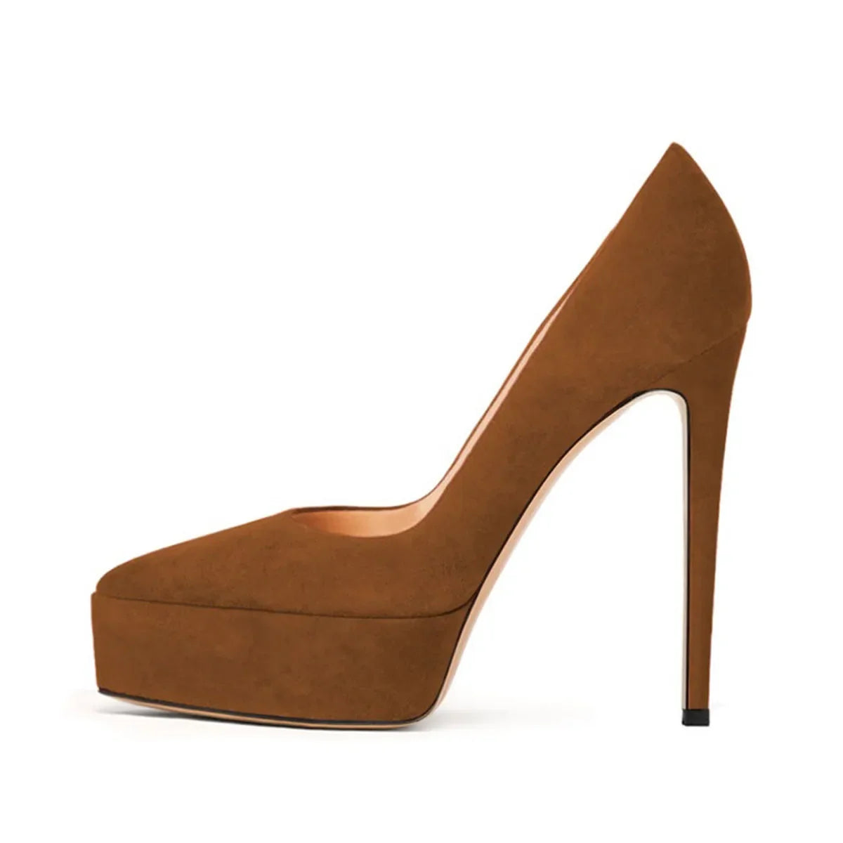 Purple Suede Pointed toe thin Heels