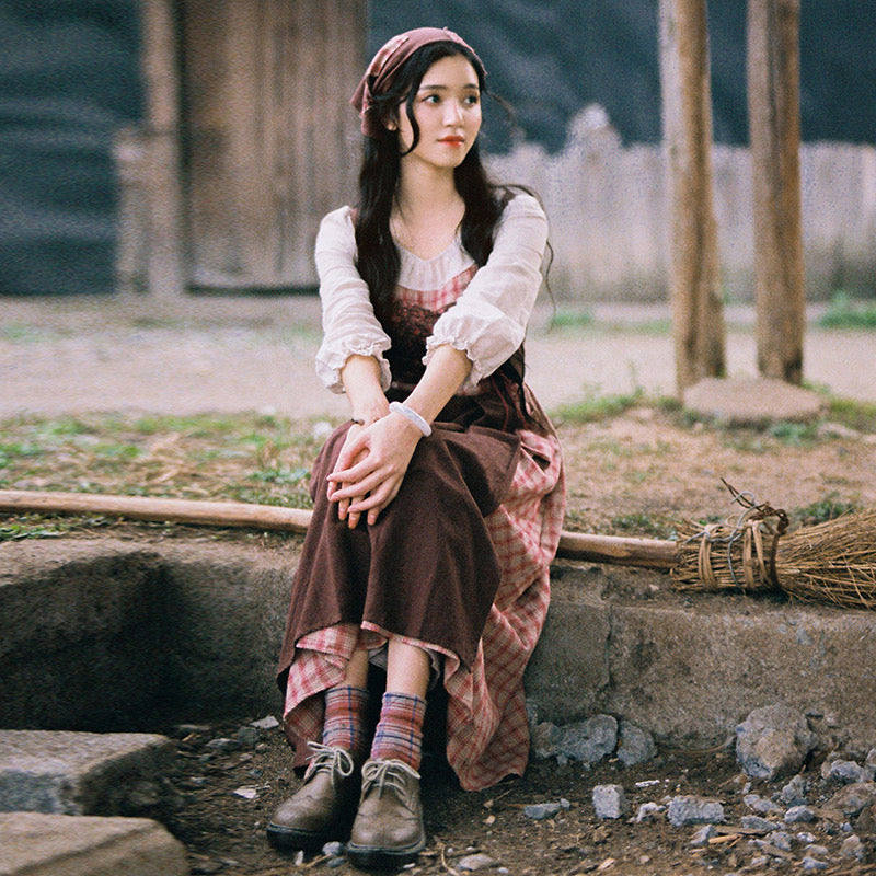 Autumn Witch Cotton Cottagecore Dress