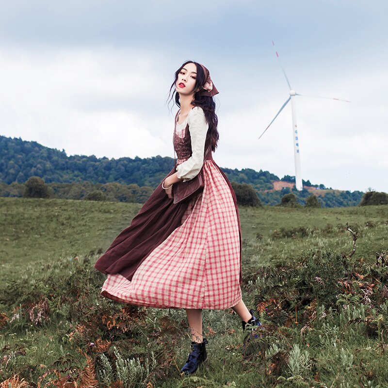 Autumn Witch Cotton Cottagecore Dress