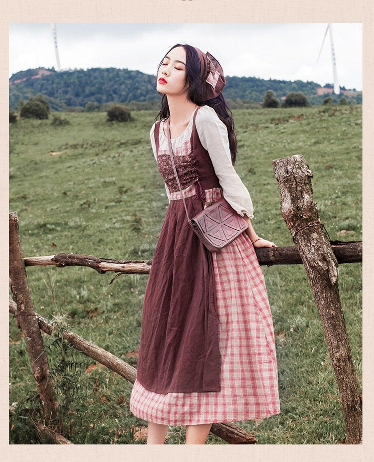 Autumn Witch Cotton Cottagecore Dress