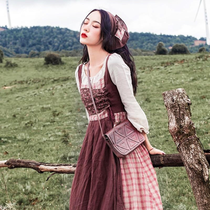 Autumn Witch Cotton Cottagecore Dress