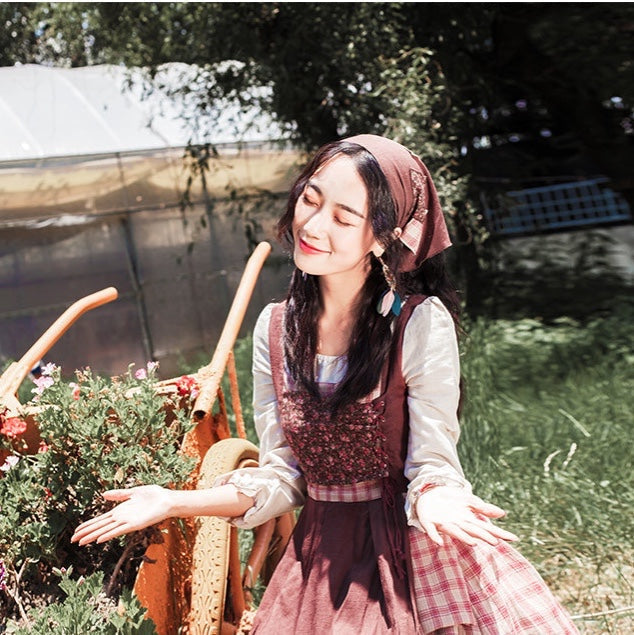 Autumn Witch Cotton Cottagecore Dress