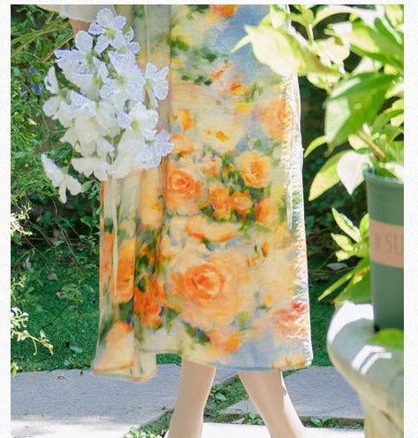 Summer Garden 2-Piece Floral Print Cottagecore Dress Set