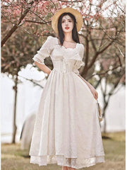 Angelic Daydream Vintage-Style White Princesscore Dress