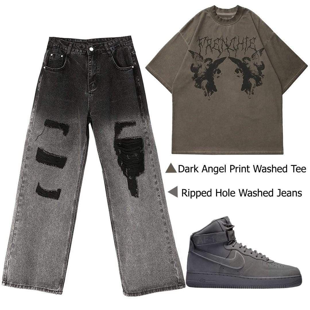 Dark Angel Print Washed Tee
