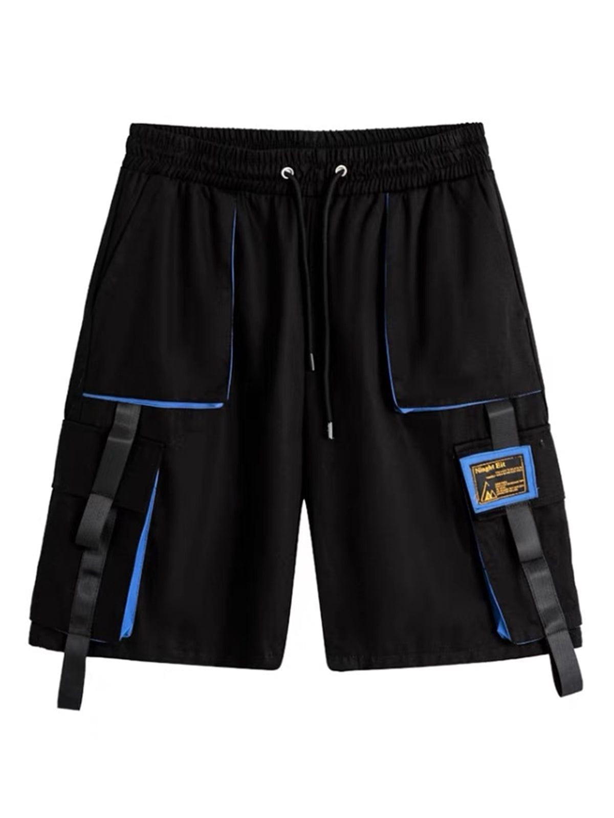 Patchwork Ribbon Cargo Shorts