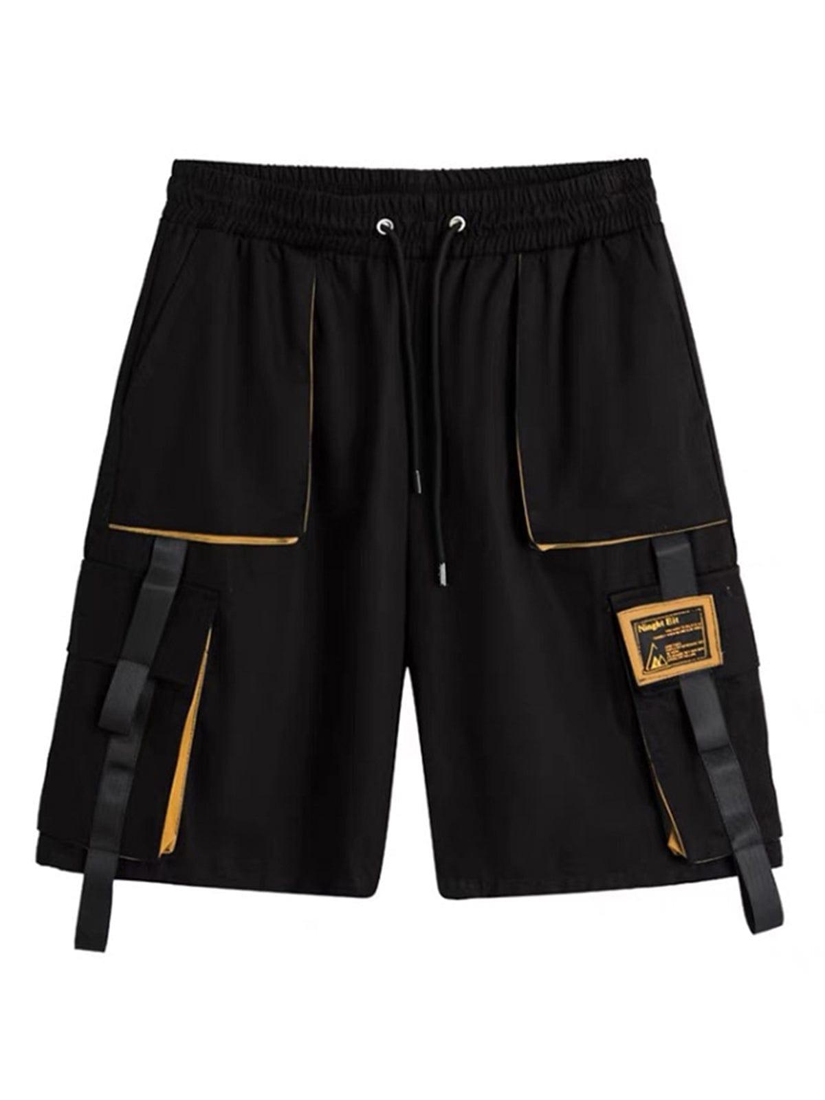 Patchwork Ribbon Cargo Shorts