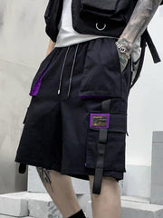 Patchwork Ribbon Cargo Shorts