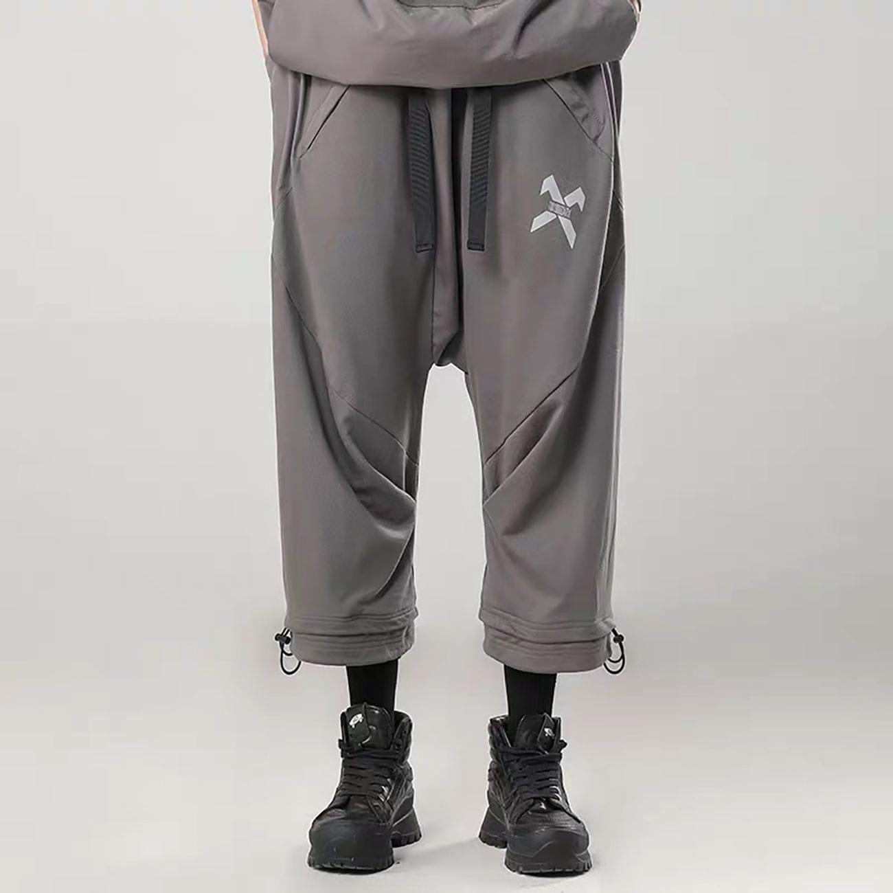 Multi Pockets Drawstring Calf Pants