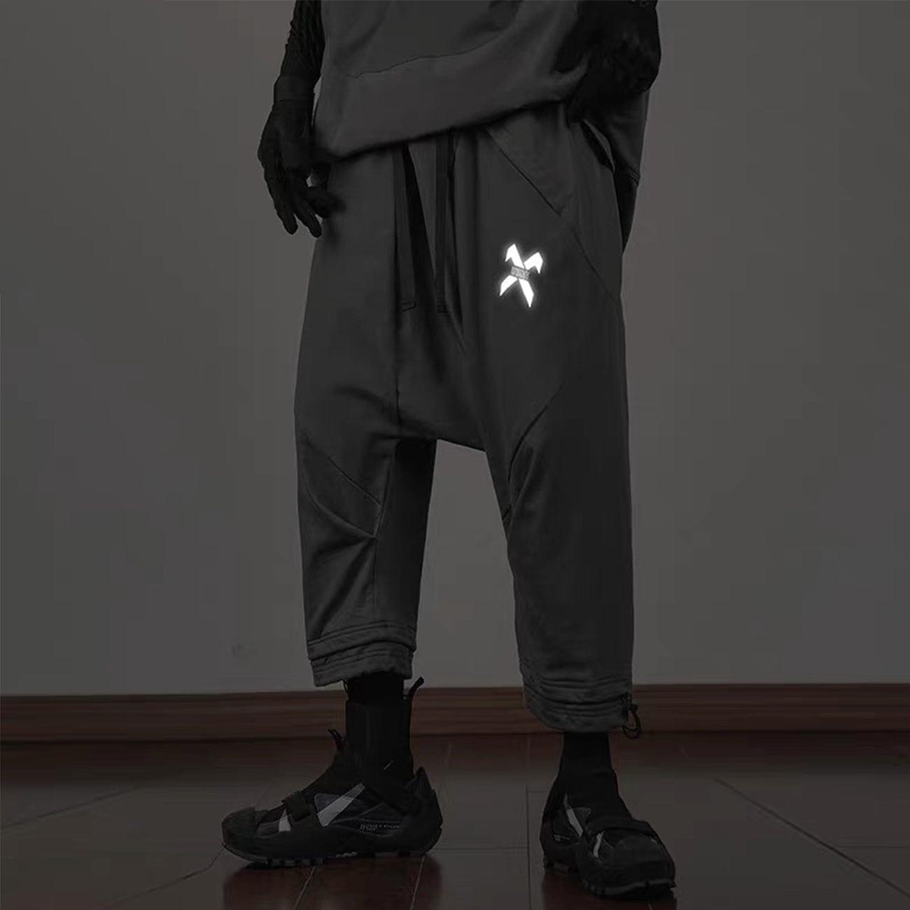 Multi Pockets Drawstring Calf Pants