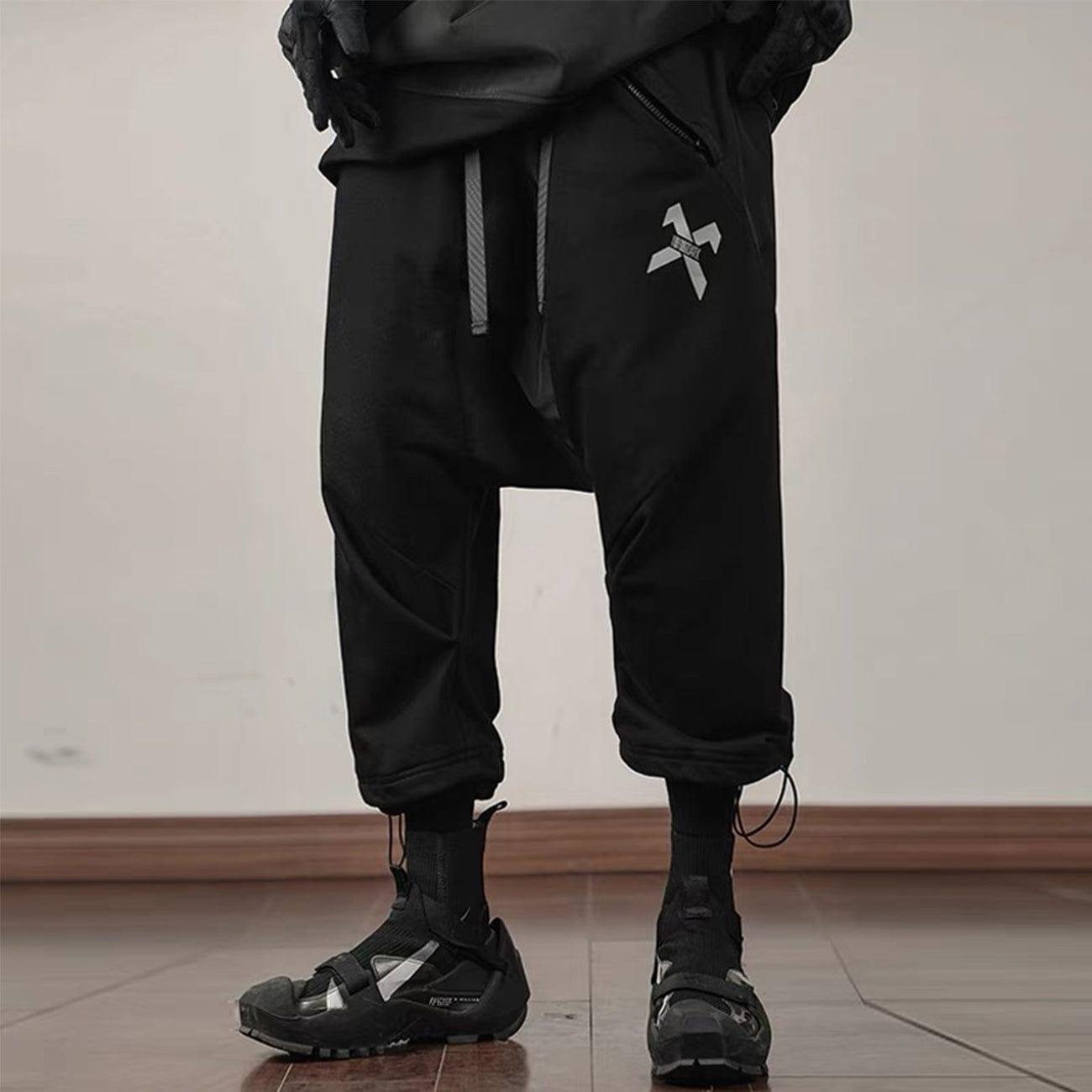Multi Pockets Drawstring Calf Pants