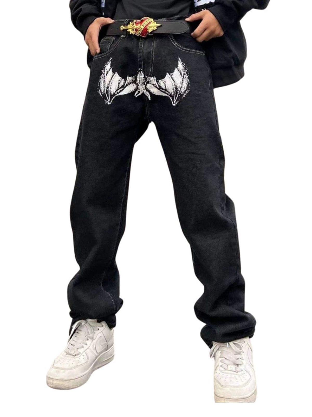 Bat Face Print Jeans