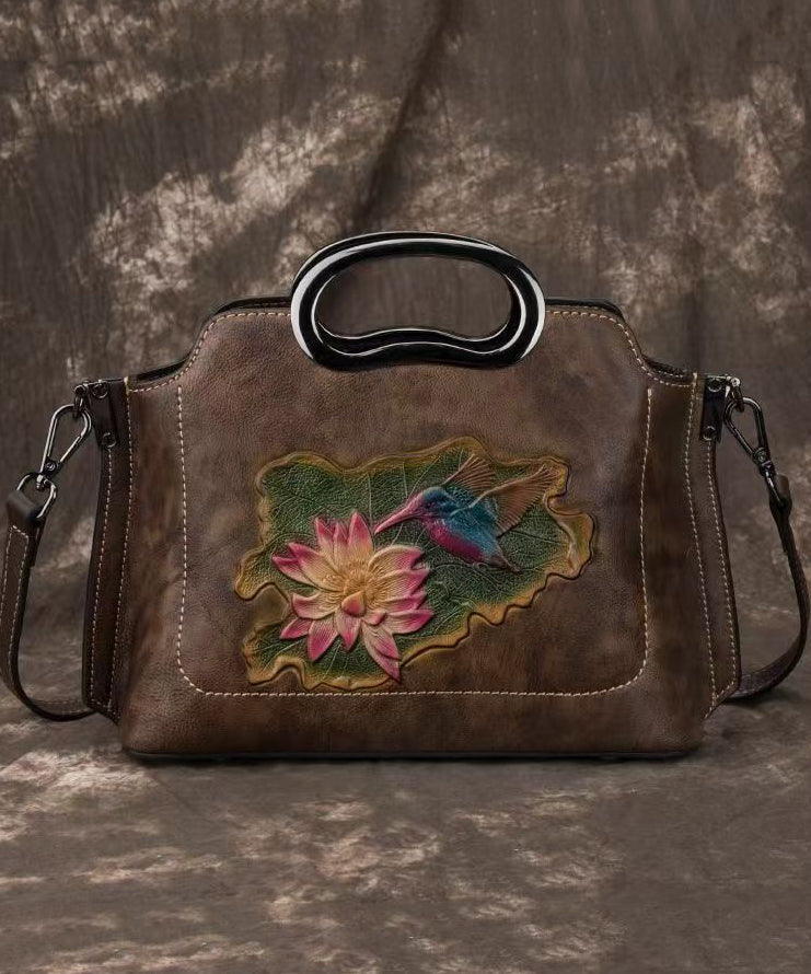 Handbag Embossed Red Leather Versatile Calf Tote Beautiful