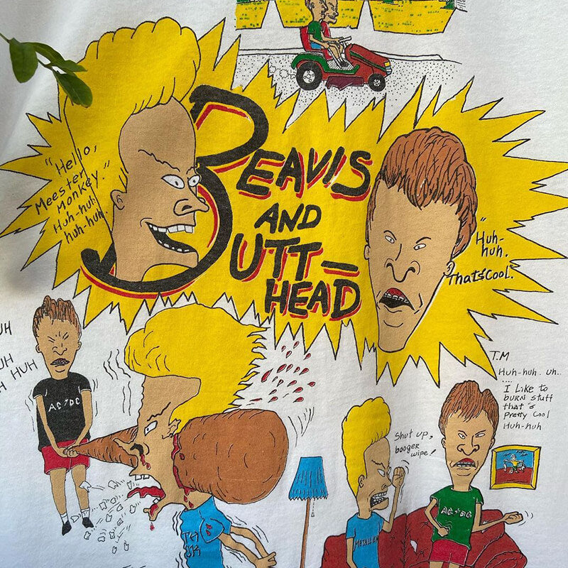 Beavis And Butthead Vintage Print Oversized T-Shirt