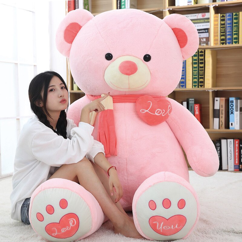 Big  Huggable High Quality 4 Colors Teddy Bear With Scarf Stuffed Animals Plush Toys Doll Pillow Kids Lovers Birthday Baby Gift