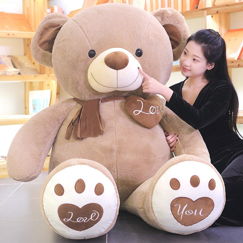 Big  Huggable High Quality 4 Colors Teddy Bear With Scarf Stuffed Animals Plush Toys Doll Pillow Kids Lovers Birthday Baby Gift