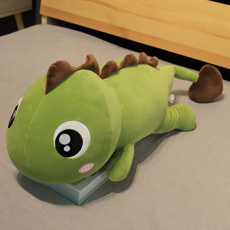 Big eyed dinosaur long pillow plush doll soft and comfortable sofa cushion bed pillow to send girls and children holiday gifts