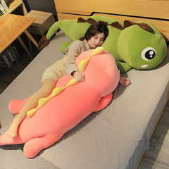 Big eyed dinosaur long pillow plush doll soft and comfortable sofa cushion bed pillow to send girls and children holiday gifts