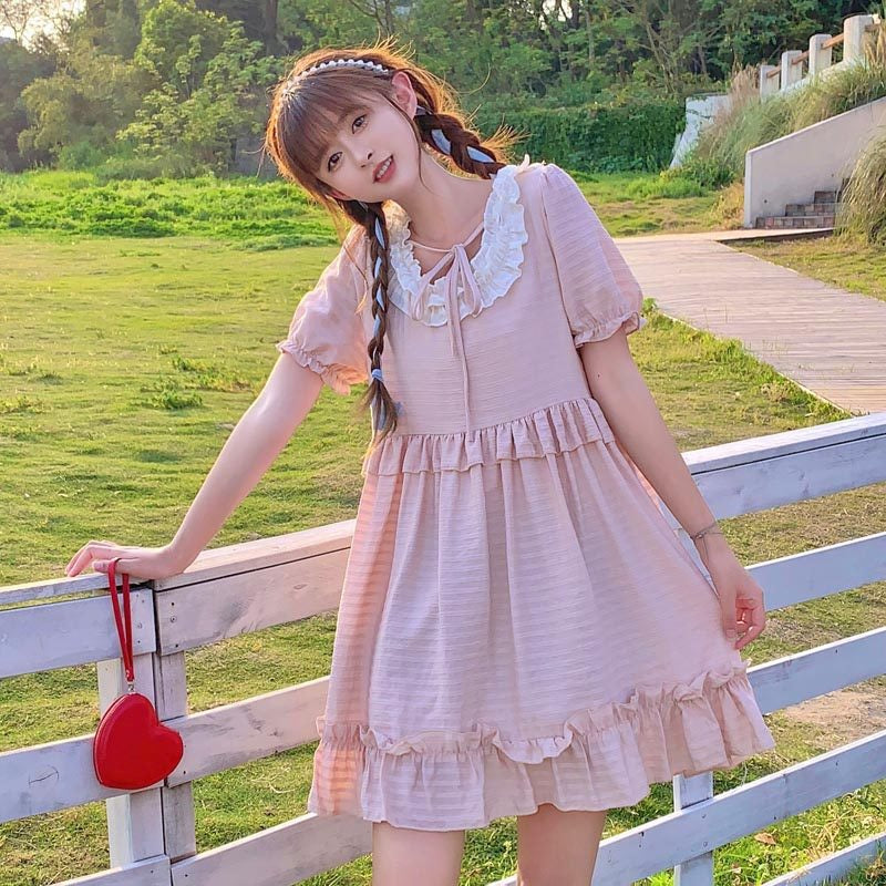 Bonnie Pastel Pink Oversized Kawaii Aesthetic Dress