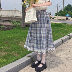 Celeste Plaid Cottagecore Mori Girl Skirt