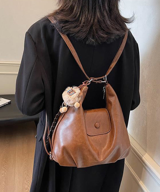 Chic Coffee Large Capacity Faux Leather Satchel Bags YR023