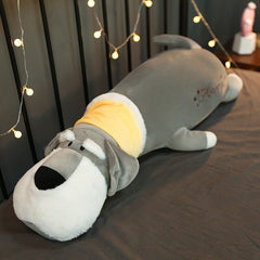 Cute Lying Schnauzer Dog Cattle Giraffe Plush Long Pillow Soft Stuffed Cartoon Animal Doll Sleeping Pillow Cushion Friends Gifts