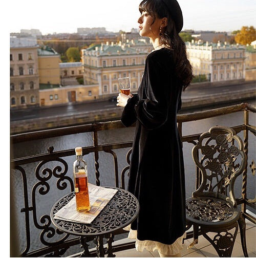 Darla Dark Romantic Vintage Aesthetic Victorian Gothic Velvet Dress