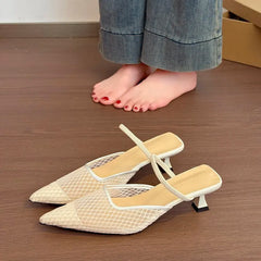 Designer Weave Mesh Women High Heels