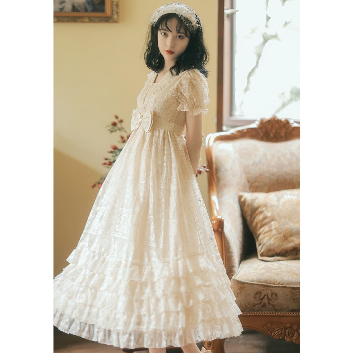 Dolly Heart Vintage-style Royalcore Lace Princess Dress