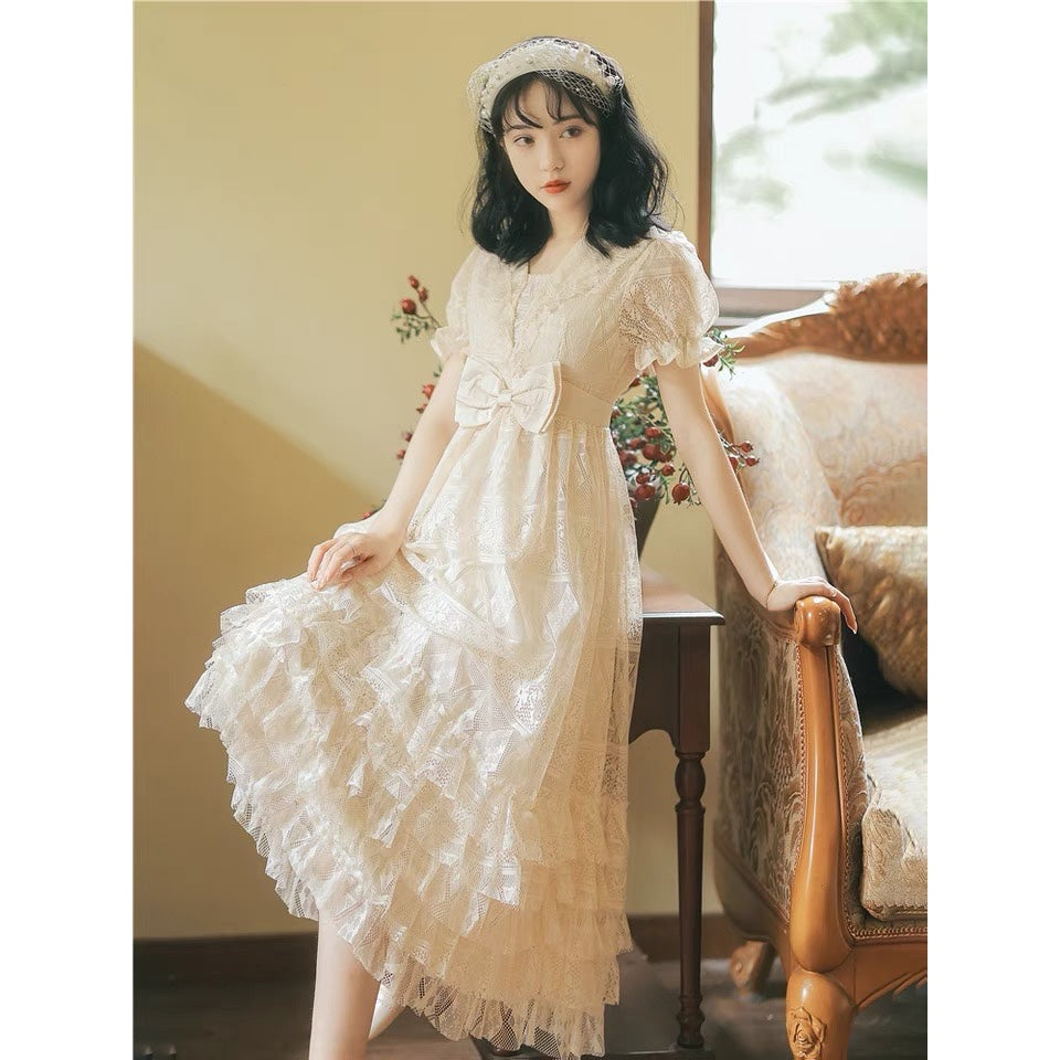 Dolly Heart Vintage-style Royalcore Lace Princess Dress