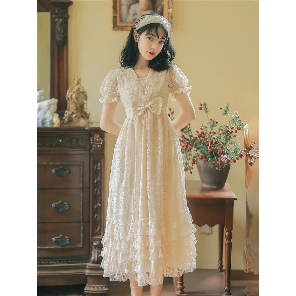 Dolly Heart Vintage-style Royalcore Lace Princess Dress