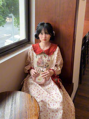 Rabbit's Strawberry Garden Cottagecore Goblincore Dress with Embroidery
