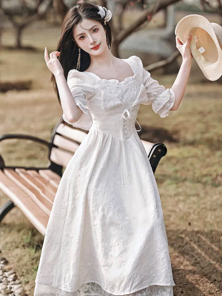 Angelic Daydream Vintage-Style White Princesscore Dress