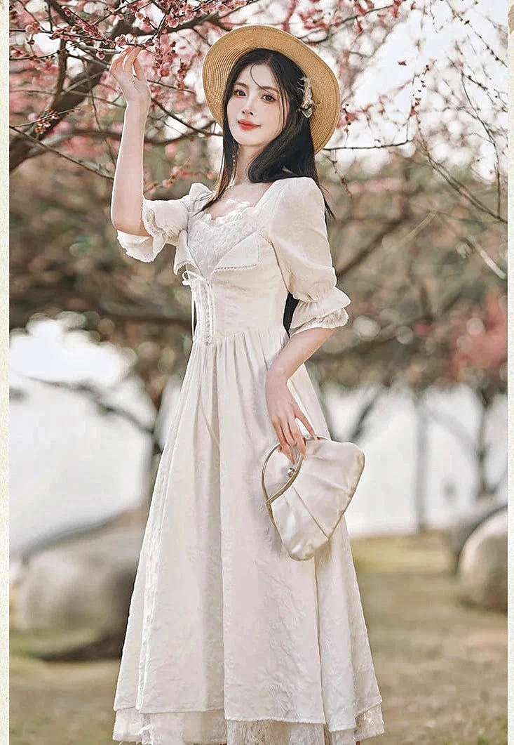 Angelic Daydream Vintage-Style White Princesscore Dress