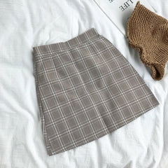 Eleganter Vintage Plaid Bleistiftrock in Pastellfarben 