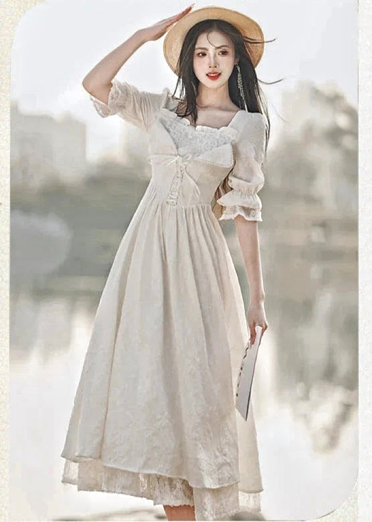 Angelic Daydream Vintage-Style White Princesscore Dress
