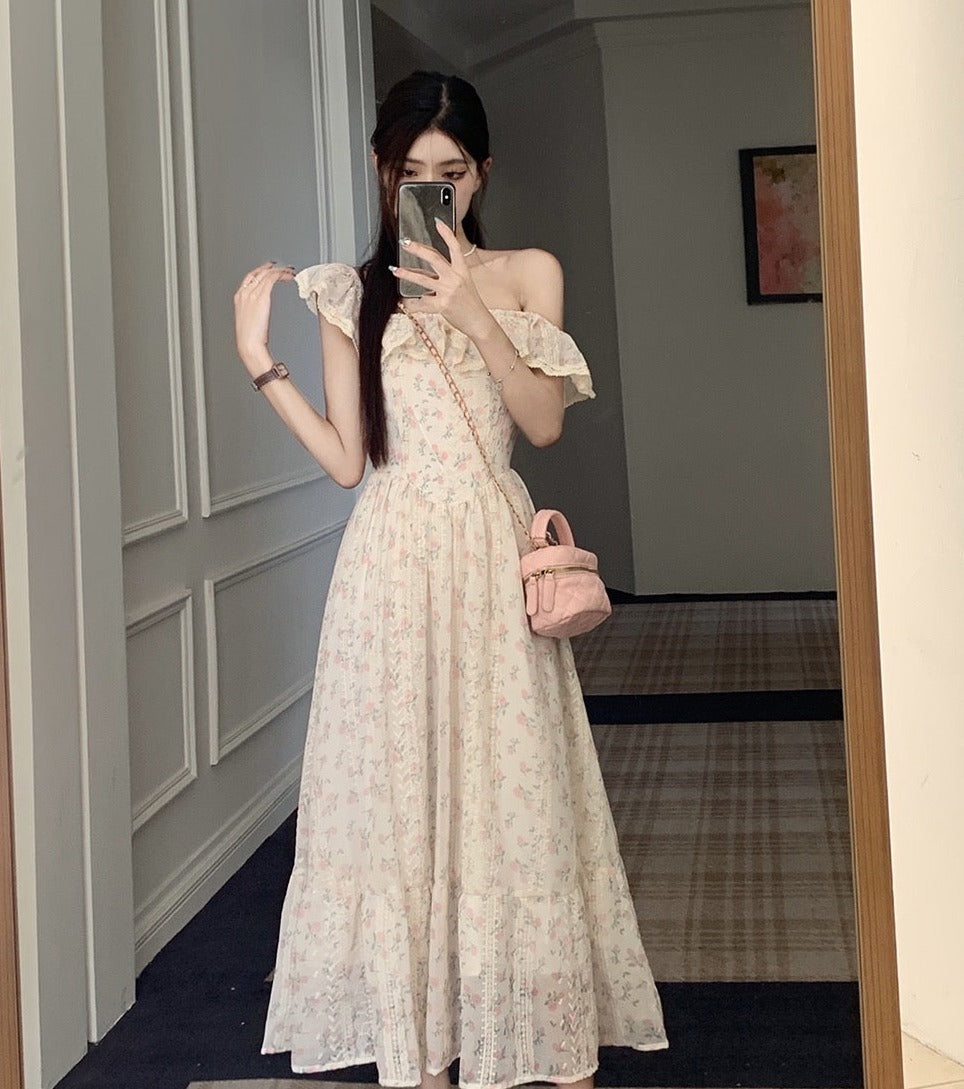 Summer End Vintage Floral Cottagecore Dress